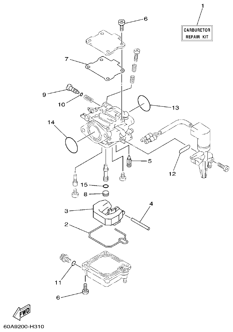Yamaha F50DET, FT50CET REPAIR KIT 2 parts diagram